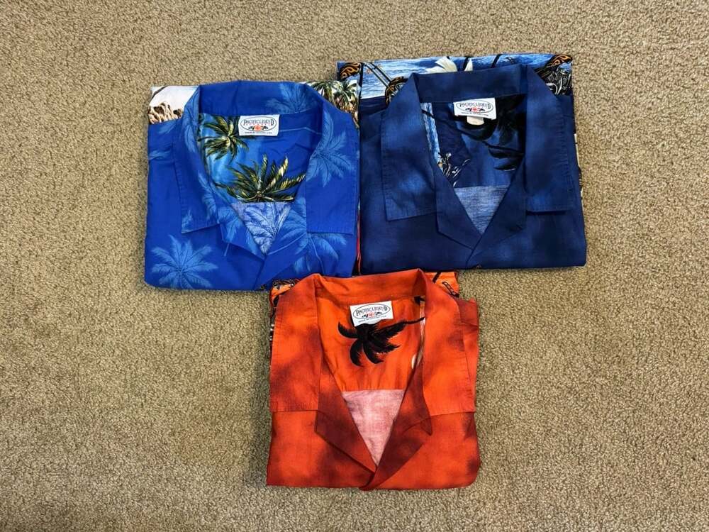 VTG PACIFIC LEGEND Mens Hawaiian 100% Cotton Button Shirt 4XL Beach Vacation Lot